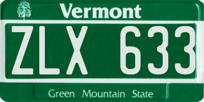 VT license plate ZLX633