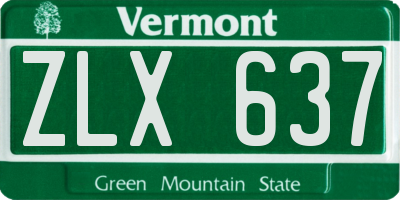 VT license plate ZLX637
