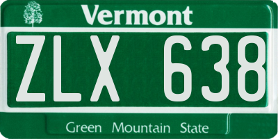 VT license plate ZLX638