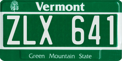 VT license plate ZLX641