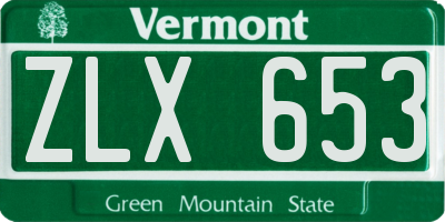 VT license plate ZLX653