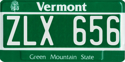 VT license plate ZLX656