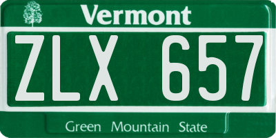VT license plate ZLX657