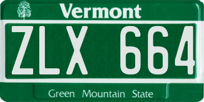 VT license plate ZLX664