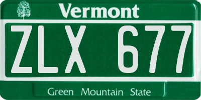 VT license plate ZLX677