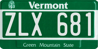 VT license plate ZLX681