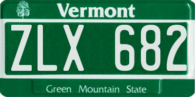 VT license plate ZLX682