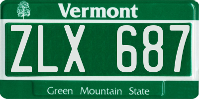 VT license plate ZLX687