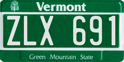 VT license plate ZLX691