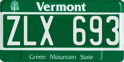 VT license plate ZLX693
