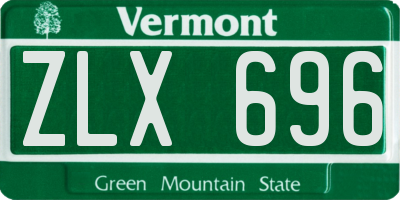 VT license plate ZLX696