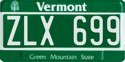 VT license plate ZLX699