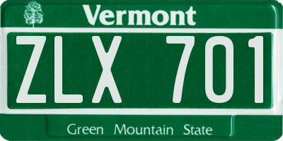 VT license plate ZLX701