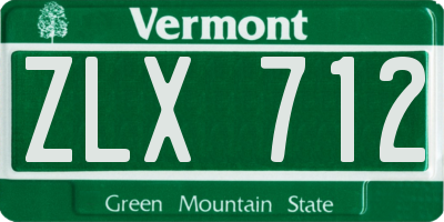 VT license plate ZLX712