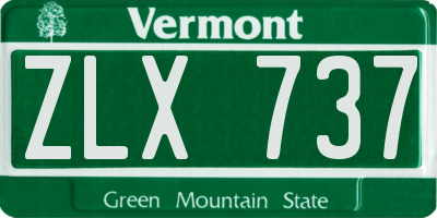 VT license plate ZLX737