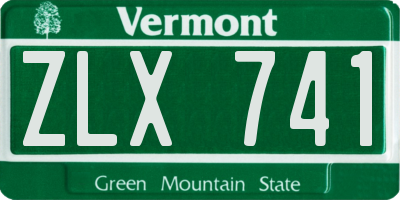 VT license plate ZLX741