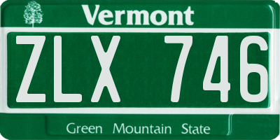 VT license plate ZLX746