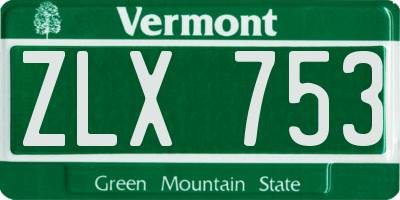 VT license plate ZLX753