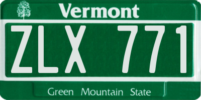VT license plate ZLX771