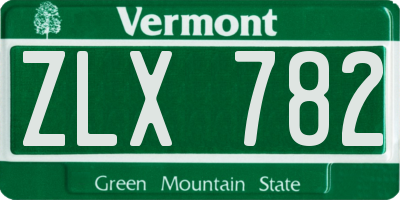 VT license plate ZLX782