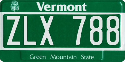VT license plate ZLX788