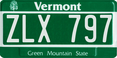 VT license plate ZLX797