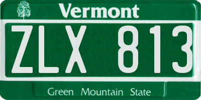 VT license plate ZLX813