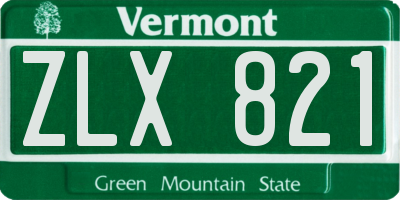 VT license plate ZLX821
