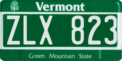 VT license plate ZLX823
