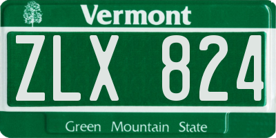 VT license plate ZLX824
