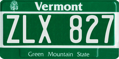 VT license plate ZLX827