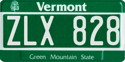 VT license plate ZLX828