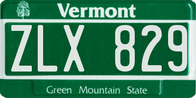 VT license plate ZLX829