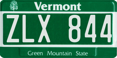 VT license plate ZLX844