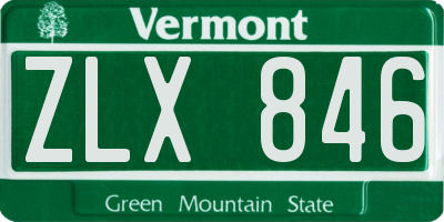 VT license plate ZLX846