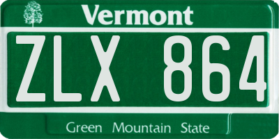 VT license plate ZLX864