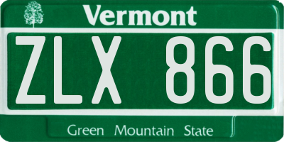 VT license plate ZLX866