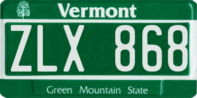 VT license plate ZLX868