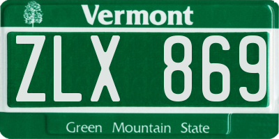 VT license plate ZLX869