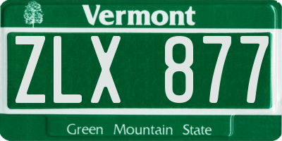 VT license plate ZLX877
