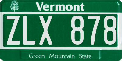 VT license plate ZLX878