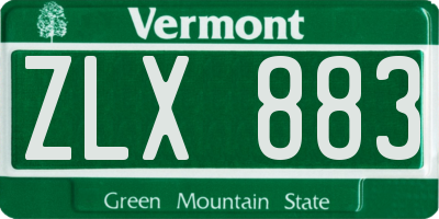 VT license plate ZLX883