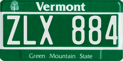 VT license plate ZLX884