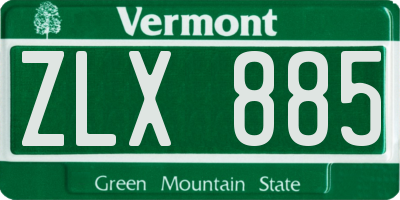 VT license plate ZLX885