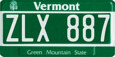 VT license plate ZLX887