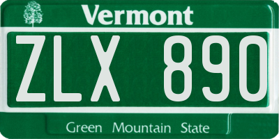 VT license plate ZLX890