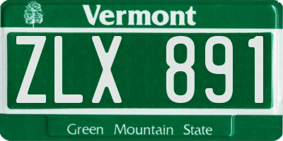 VT license plate ZLX891