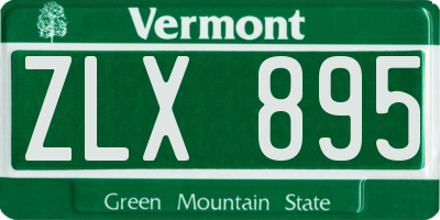 VT license plate ZLX895