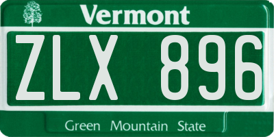 VT license plate ZLX896