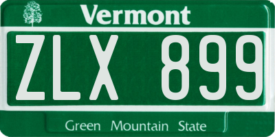VT license plate ZLX899
